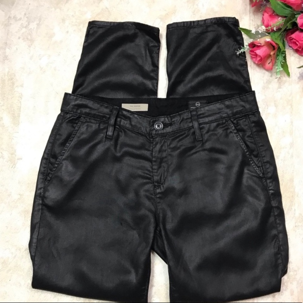 NWT AG Tristan Tailored Trouser Black Coated Pants